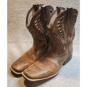 Ariat Kids/Womens Unisex Vent Tek Brown Leather Western Boot Size 5